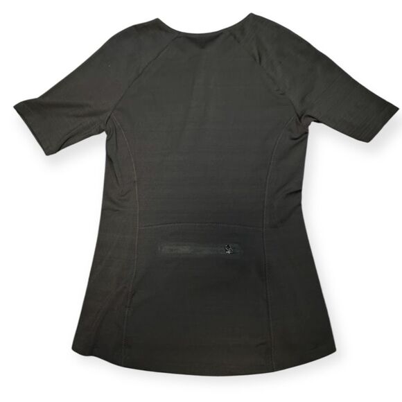 ATHLETA Women’s Black Pacifica Wrap Short Sleeve Top Size Small Style #292945 - Picture 3 of 7